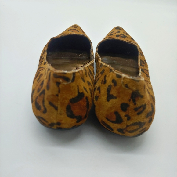 Nine West | "Naughty" Cheetah Animal Print Leather Pointed Toe Slip On Flats 6.5 - Picture 9 of 9